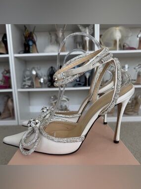 MACH & MACH Double Crystal Bow Heels 39.5